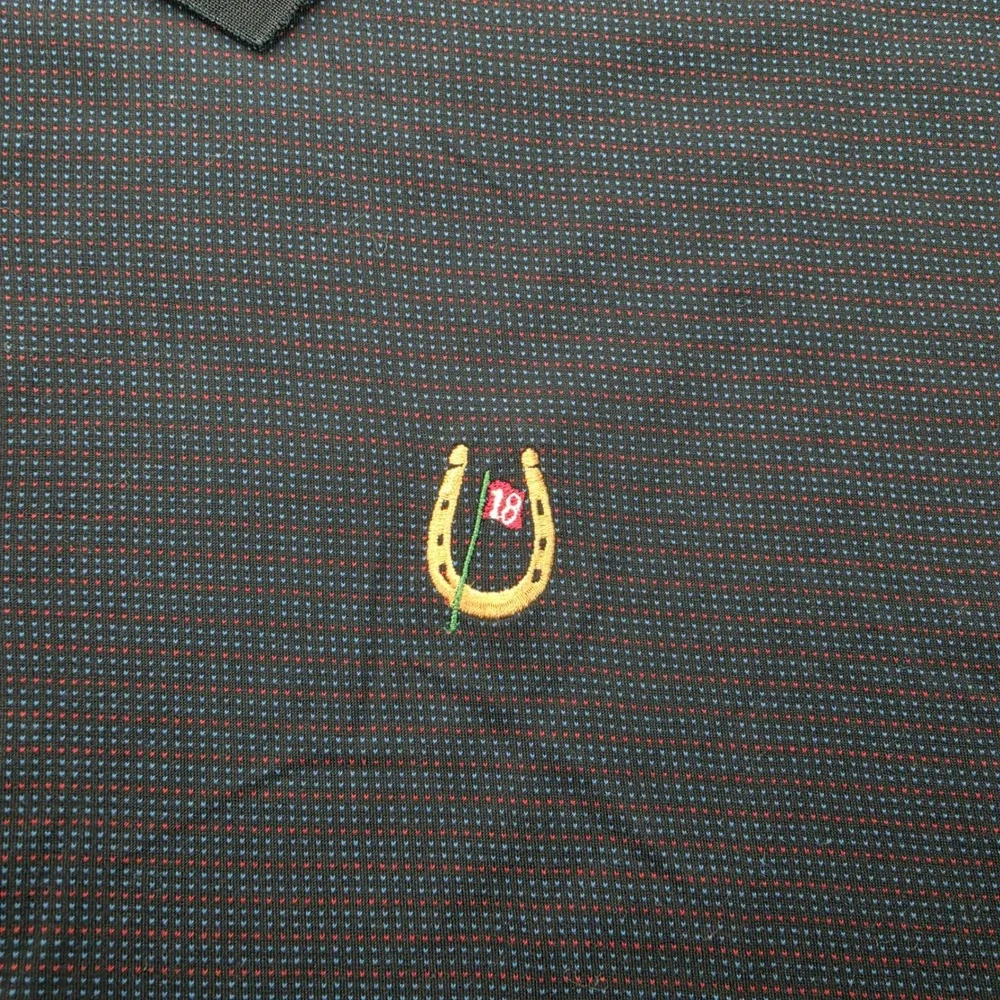 Fairway‎ & Greene 18th Hole Horseshoe Golf Polo Shirt Mens XL Black Embroidered